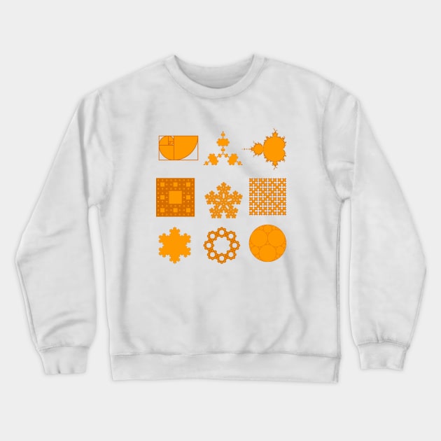 9 Fractals- orange red-orange Crewneck Sweatshirt by candhdesigns